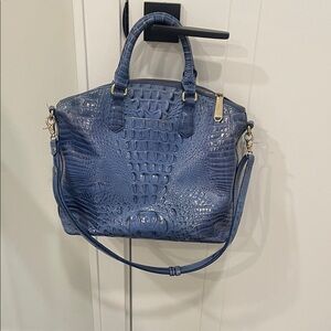 Brahmin Blue Embossed Satchel